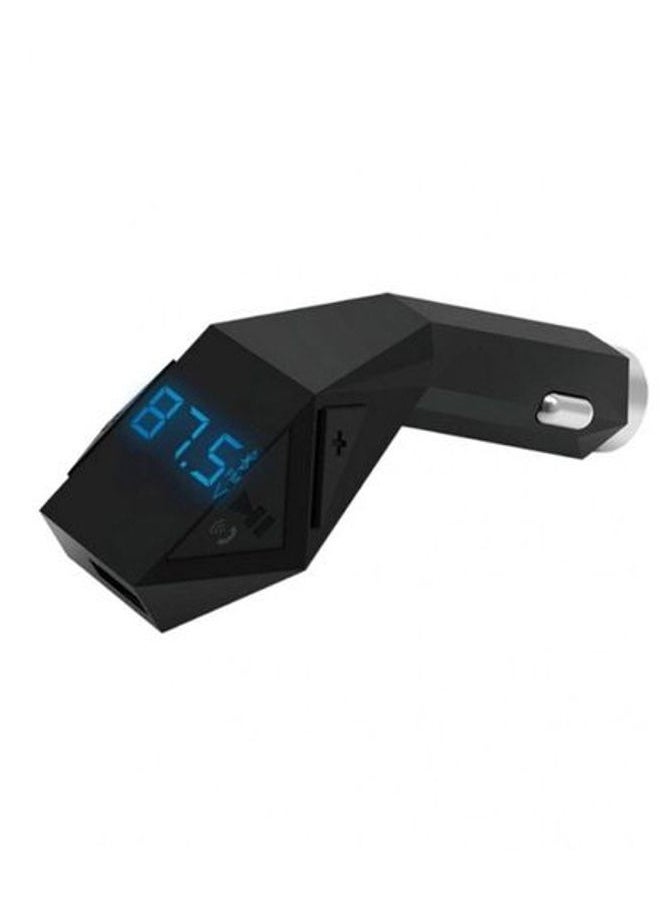 NIBEMINENT - N8 Portable Bluetooth V4.2 Car Kit MP3 Player, FM Transmitter, TF, USB Charger - Black - Image 1