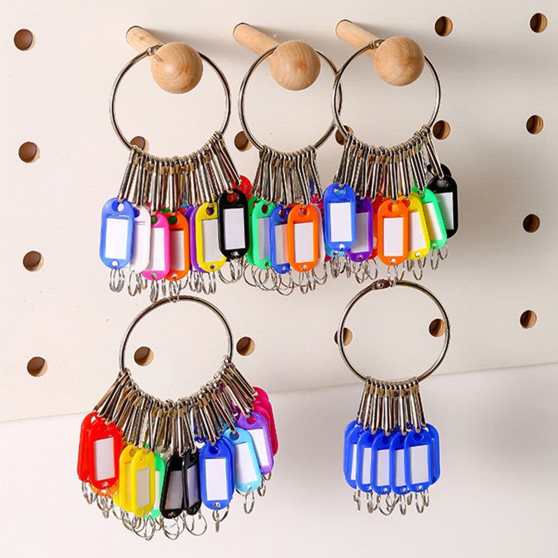 Portable Key Organizer: 20 Multicolor Write-On Tags, 20 Detachable Spring Hooks, 3.3-Inch Main Ring - Compact Lightweight Wrist-Worn Design, Durable Polypropylene Labels With Transparent Windows - Key - Image 5