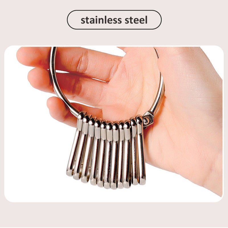 Portable Key Organizer: 20 Multicolor Write-On Tags, 20 Detachable Spring Hooks, 3.3-Inch Main Ring - Compact Lightweight Wrist-Worn Design, Durable Polypropylene Labels With Transparent Windows - Key - Image 4