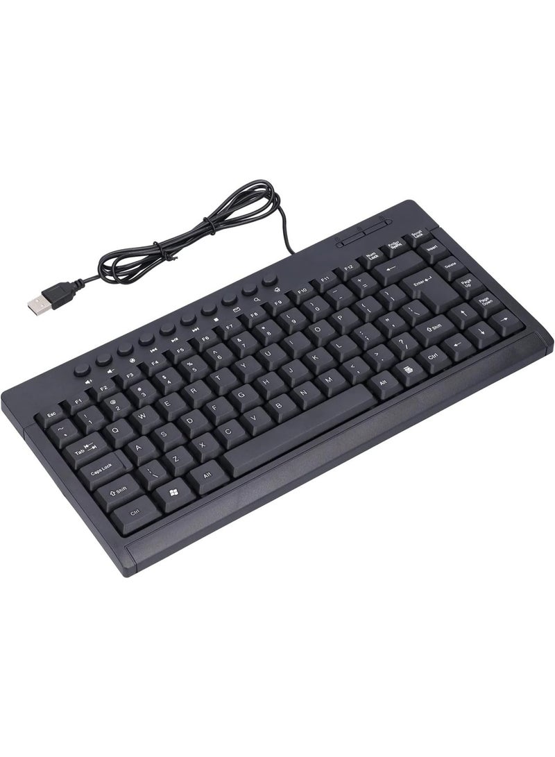 Crash K1000 Compact Keyboard - Lightweight Design - 95 Keys - Built-in Computer and 12 Function Keys - Small size requires less desktop space - Black - Image 3