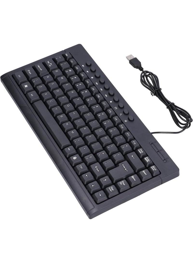 Crash K1000 Compact Keyboard - Lightweight Design - 95 Keys - Built-in Computer and 12 Function Keys - Small size requires less desktop space - Black - Image 4
