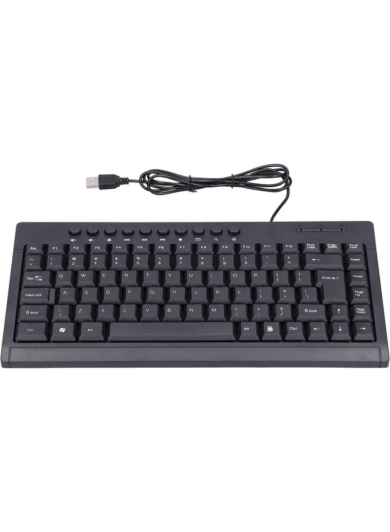 Crash K1000 Compact Keyboard - Lightweight Design - 95 Keys - Built-in Computer and 12 Function Keys - Small size requires less desktop space - Black - Image 2