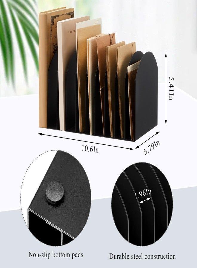 Suzile منظم ملفات مكتبي معدني من سوزيل، 10 أقسام، فرز ملفات عمودي، أسود، 10.63 طول × 5.79 عرض × 5.41 ارتفاع، مناسب للمكاتب، مناطق الاستقبال، مساحات العمل - Image 2