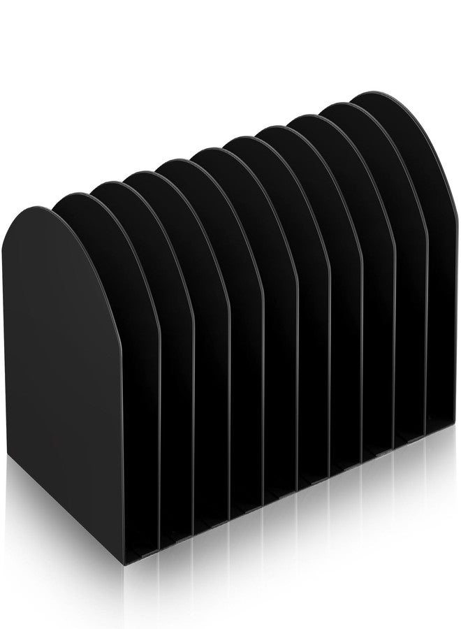 Suzile منظم ملفات مكتبي معدني من سوزيل، 10 أقسام، فرز ملفات عمودي، أسود، 10.63 طول × 5.79 عرض × 5.41 ارتفاع، مناسب للمكاتب، مناطق الاستقبال، مساحات العمل - Image 1