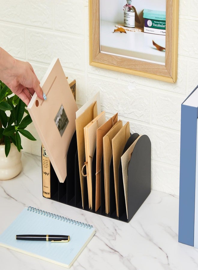 Suzile منظم ملفات مكتبي معدني من سوزيل، 10 أقسام، فرز ملفات عمودي، أسود، 10.63 طول × 5.79 عرض × 5.41 ارتفاع، مناسب للمكاتب، مناطق الاستقبال، مساحات العمل - Image 4