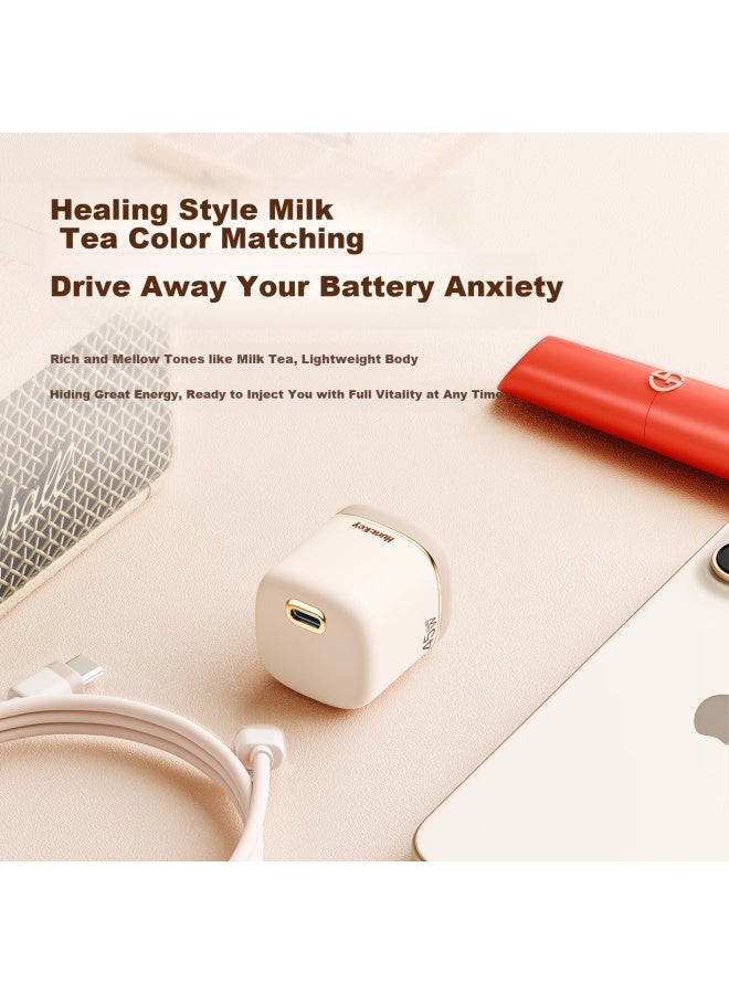 Huntkey Agile F45 Turbo Milk Tea Gan Charger, 40w Fast Charging Head, 45w Apple 17/iphone16/15/14promax/plus, Huawei Samsung, Cream White - Image 2