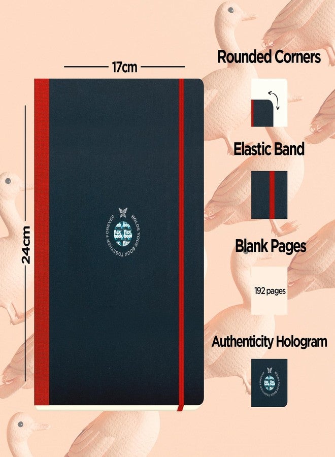 flexbook Flex Global Notebook Blank Red | Large | 17x24cm | 192 pages | 85gsm Fabriano Ivory Paper | Special Black Art Paper Cover | Elastic Band Closure - Image 3