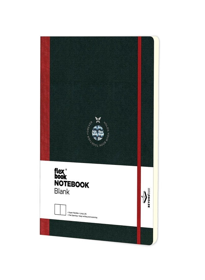 flexbook Flex Global Notebook Blank Red | Large | 17x24cm | 192 pages | 85gsm Fabriano Ivory Paper | Special Black Art Paper Cover | Elastic Band Closure - Image 1