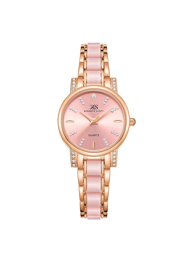 KENNETH SCOTT Women's Resin+Alloy Analog Watch K23547-KCPP - 30 mm  - Image 1