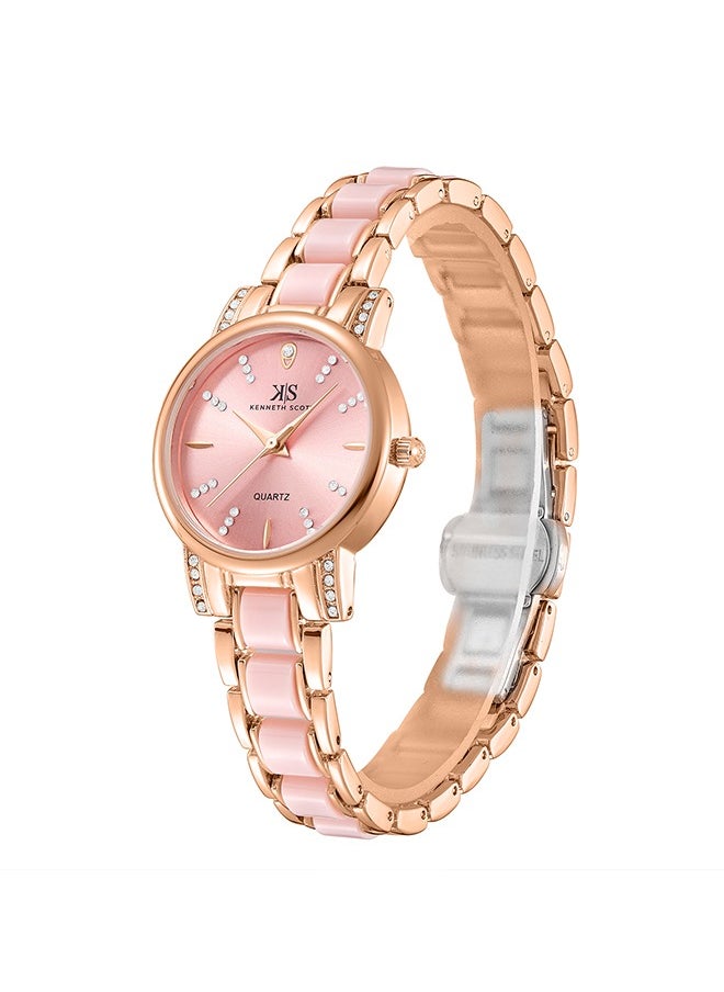 KENNETH SCOTT Women's Resin+Alloy Analog Watch K23547-KCPP - 30 mm  - Image 2