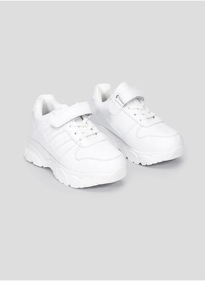 babyqlo White Velcro Sports School Shoes for Kids