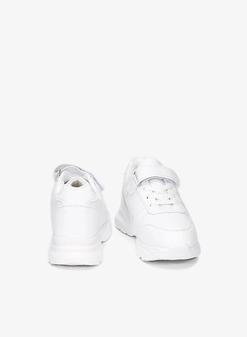 babyqlo White Velcro Sports School Shoes for Kids