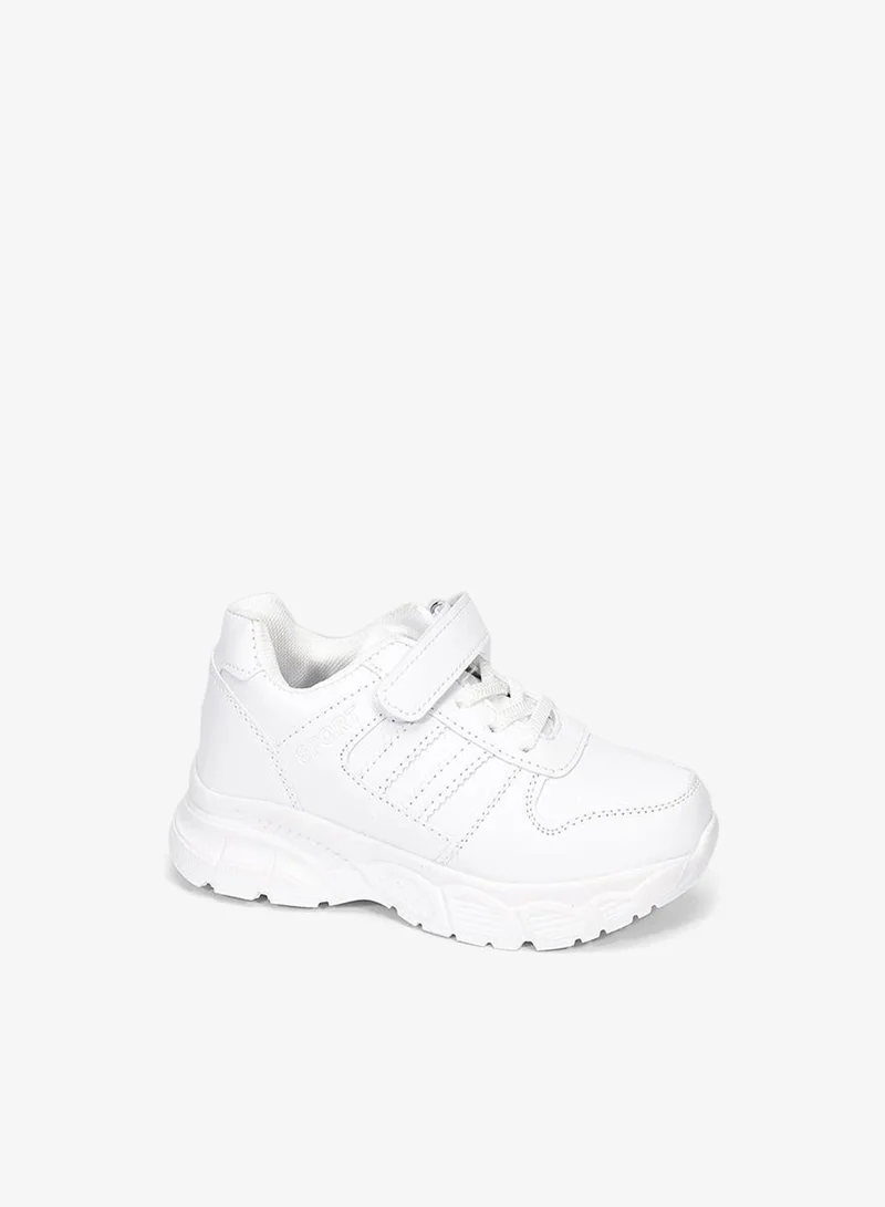 babyqlo White Velcro Sports School Shoes for Kids
