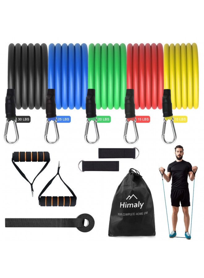 HIMALY مجموعة أحزمة المقاومة، أحزمة تمارين هيمالي مع مقابض، رافعة باب، حقيبة حمل، أحزمة كاحل للساقين لتدريب القوة، مجموعة أحزمة تمارين لصالة الألعاب الرياضية المنزلية في الهواء الطلق - Image 1