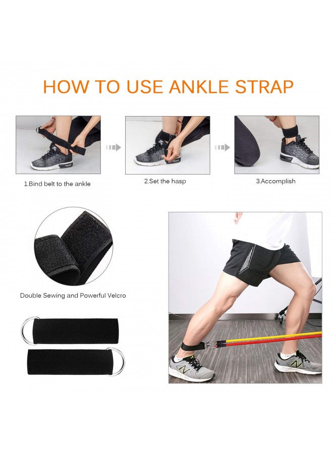 HIMALY مجموعة أحزمة المقاومة، أحزمة تمارين هيمالي مع مقابض، رافعة باب، حقيبة حمل، أحزمة كاحل للساقين لتدريب القوة، مجموعة أحزمة تمارين لصالة الألعاب الرياضية المنزلية في الهواء الطلق - Image 3