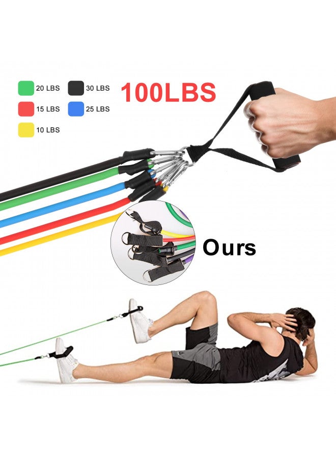 HIMALY مجموعة أحزمة المقاومة، أحزمة تمارين هيمالي مع مقابض، رافعة باب، حقيبة حمل، أحزمة كاحل للساقين لتدريب القوة، مجموعة أحزمة تمارين لصالة الألعاب الرياضية المنزلية في الهواء الطلق - Image 2