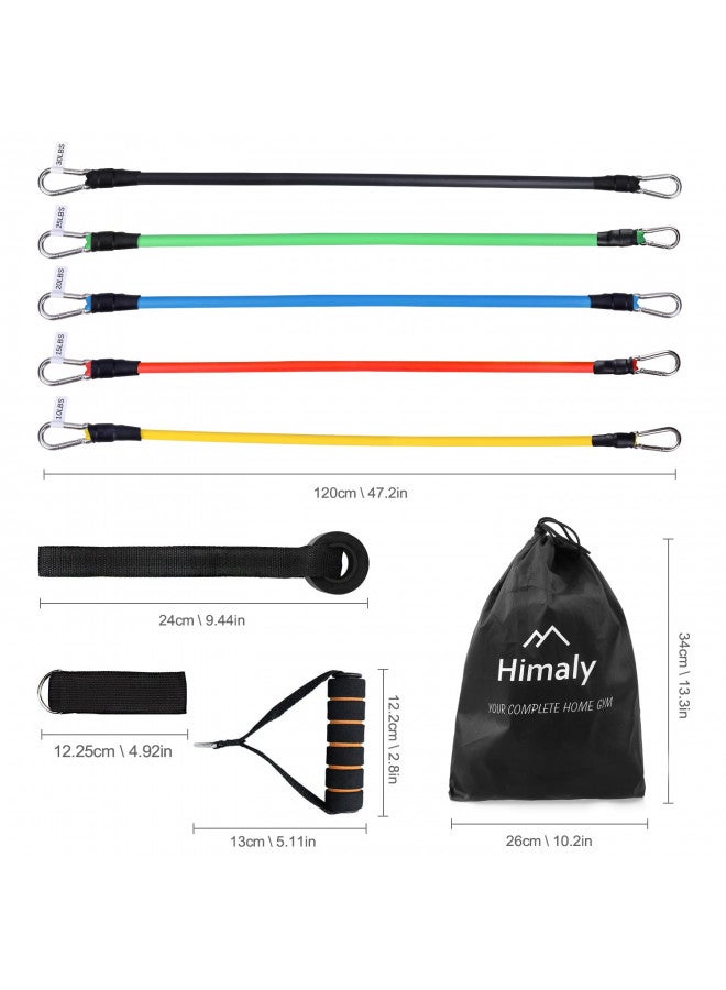 HIMALY مجموعة أحزمة المقاومة، أحزمة تمارين هيمالي مع مقابض، رافعة باب، حقيبة حمل، أحزمة كاحل للساقين لتدريب القوة، مجموعة أحزمة تمارين لصالة الألعاب الرياضية المنزلية في الهواء الطلق - Image 4