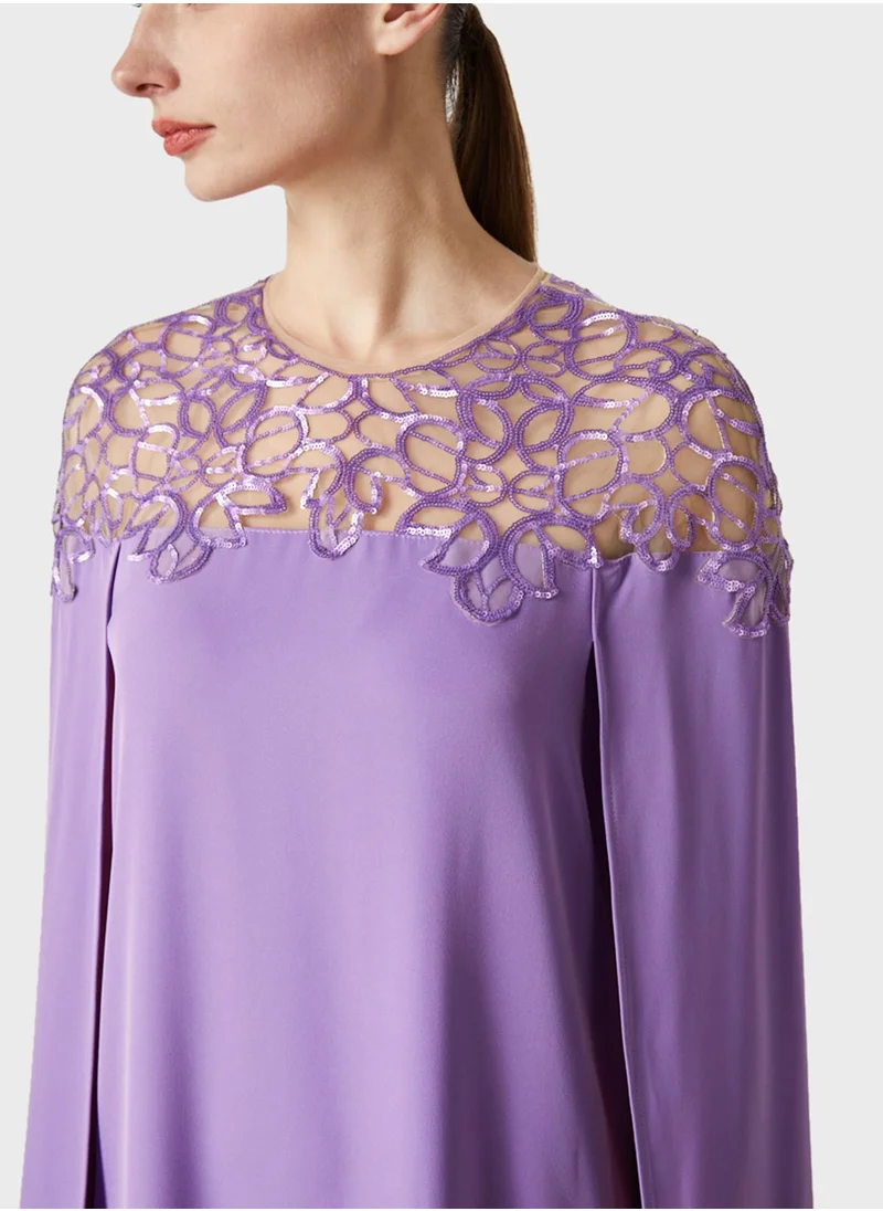Femi9 Embroidered Split Sleeve Kaftan
