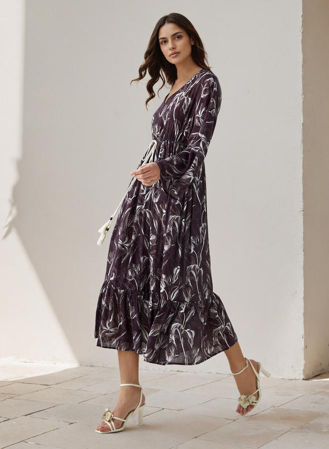 سبلاش فيڤ فستان قفطان نسائي بطبعة زهور من الفيسكوز - Image 2