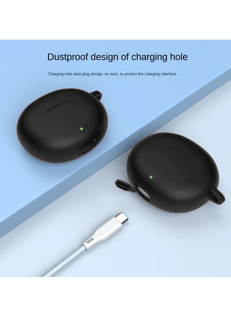 Generic - جراب سيليكون متوافق مع سماعات Honor Earbuds X7 - غطاء حماية لسماعات الرأس - أسود - Image 1