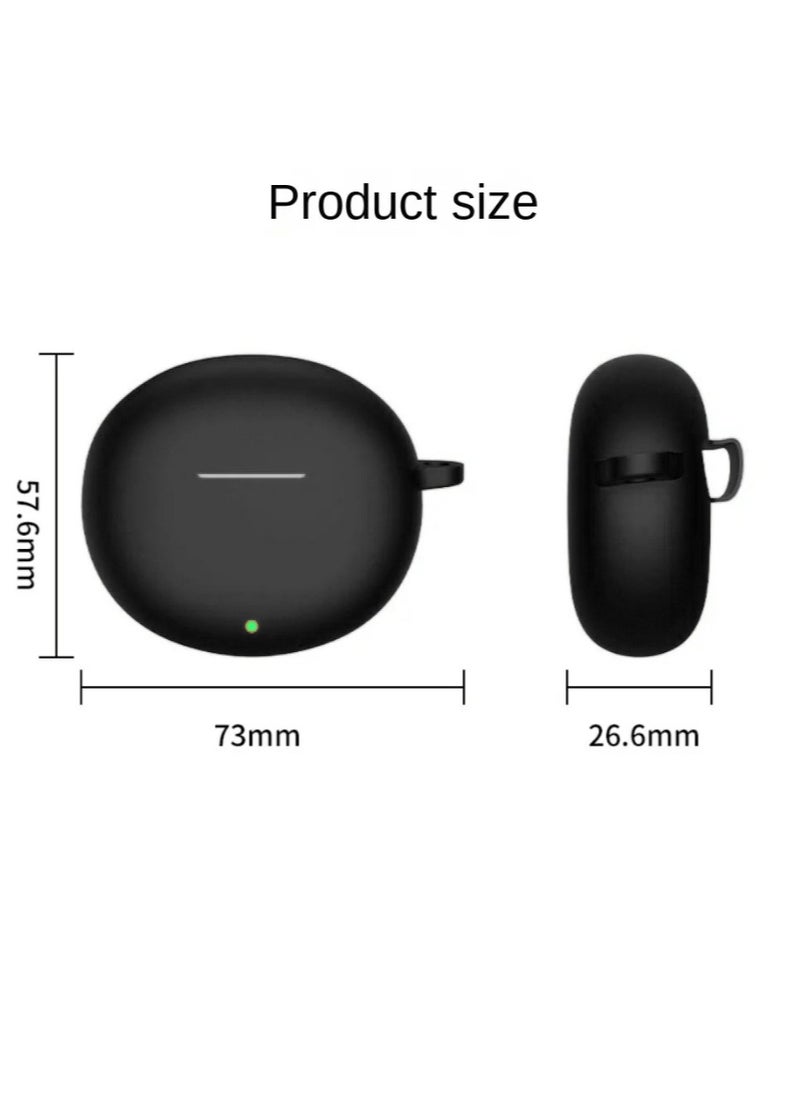 Generic - جراب سيليكون متوافق مع سماعات Honor Earbuds X7 - غطاء حماية لسماعات الرأس - أسود - Image 1