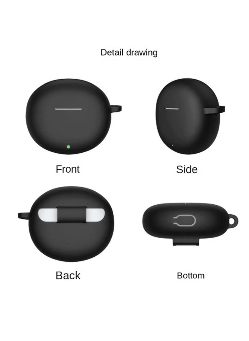 Generic - جراب سيليكون متوافق مع سماعات Honor Earbuds X7 - غطاء حماية لسماعات الرأس - أسود - Image 1