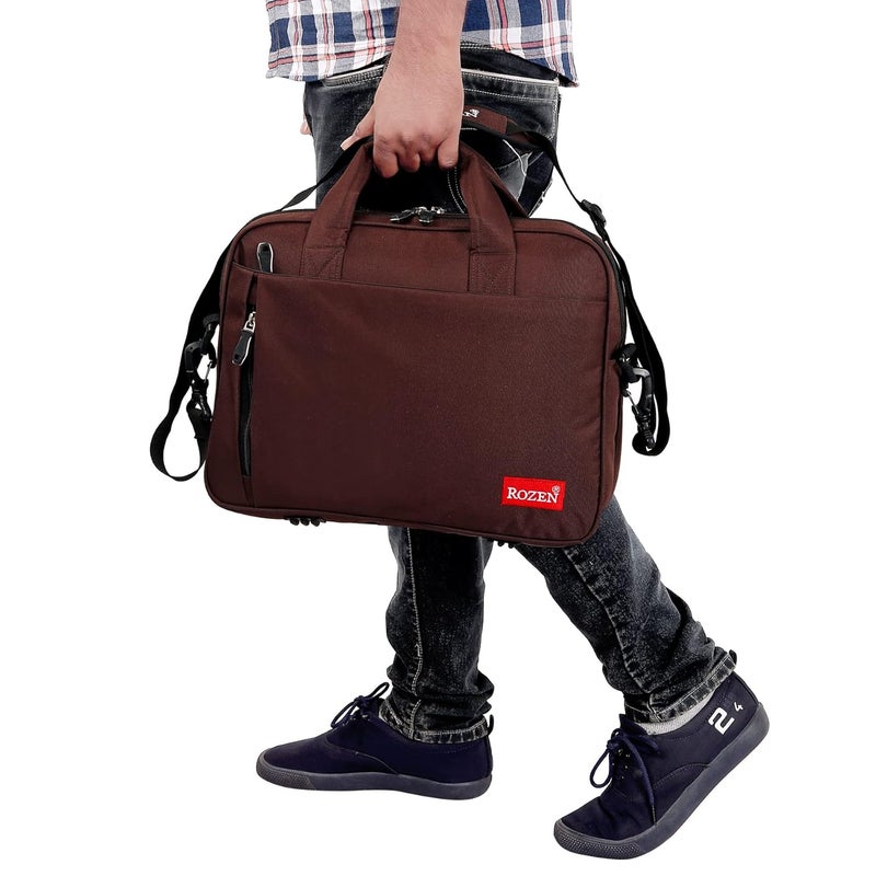 ROZEN حقيبة لابتوب 15.6 بوصة (39.6 سم) حقيبة كتف مهنية للسفر للأعمال للرجال والنساء حقائب رسمية مقاومة للماء - Image 4