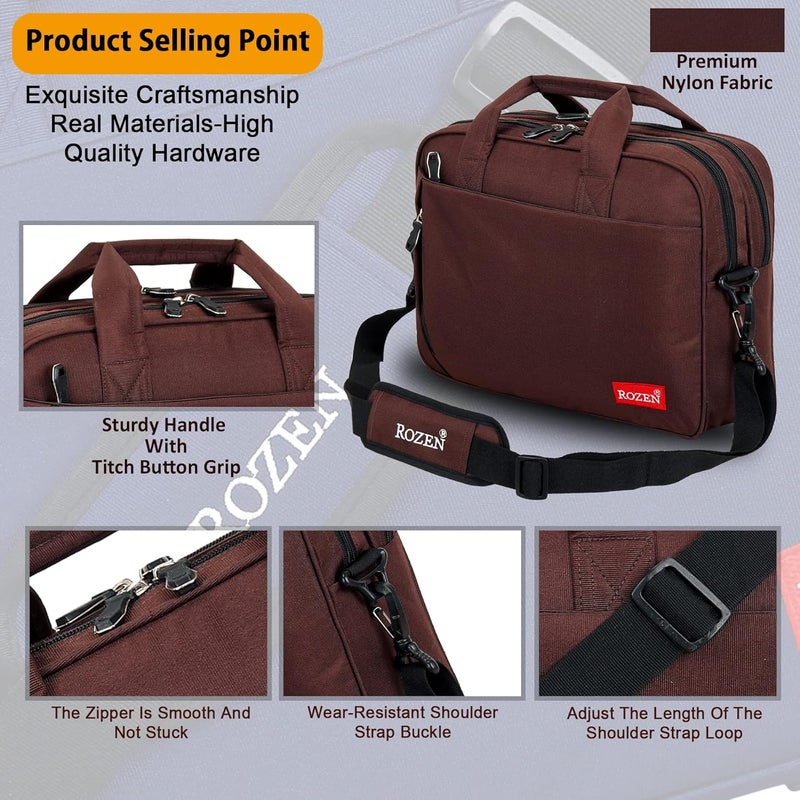 ROZEN حقيبة لابتوب 15.6 بوصة (39.6 سم) حقيبة كتف مهنية للسفر للأعمال للرجال والنساء حقائب رسمية مقاومة للماء - Image 5