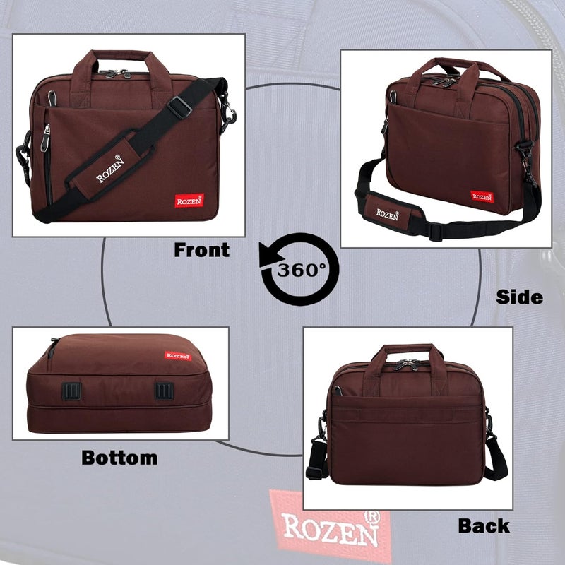 ROZEN حقيبة لابتوب 15.6 بوصة (39.6 سم) حقيبة كتف مهنية للسفر للأعمال للرجال والنساء حقائب رسمية مقاومة للماء - Image 2