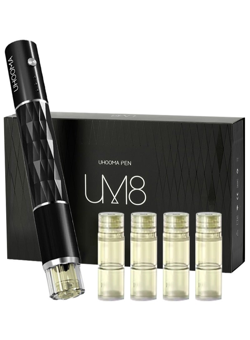 أوهوما قلم UM8 Hydra Pen للوخز بالإبر الدقيقة - قلم وخز بالإبر الدقيقة لاسلكي أوتوماتيكي احترافي مع 4 خراطيش - قلم للعناية بالبشرة للوجه والجسم ونمو الشعر - Image 1