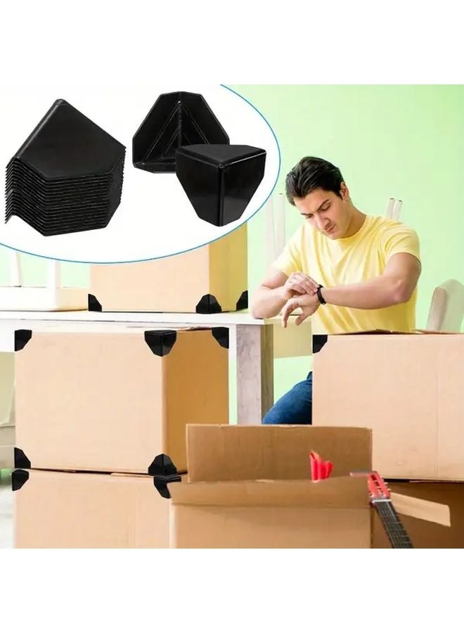 Black 20pcs Edge Protectors Durable Plastic Corner Guards for Secure Shipping - Image 2