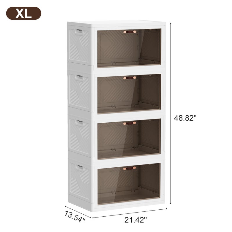 JOYMOOP 198 Qt Stackable Storage Bins with Lids, Closet Organizers and Plastic Storage Drawers for Home, 3 Pack Cubes - Image 2