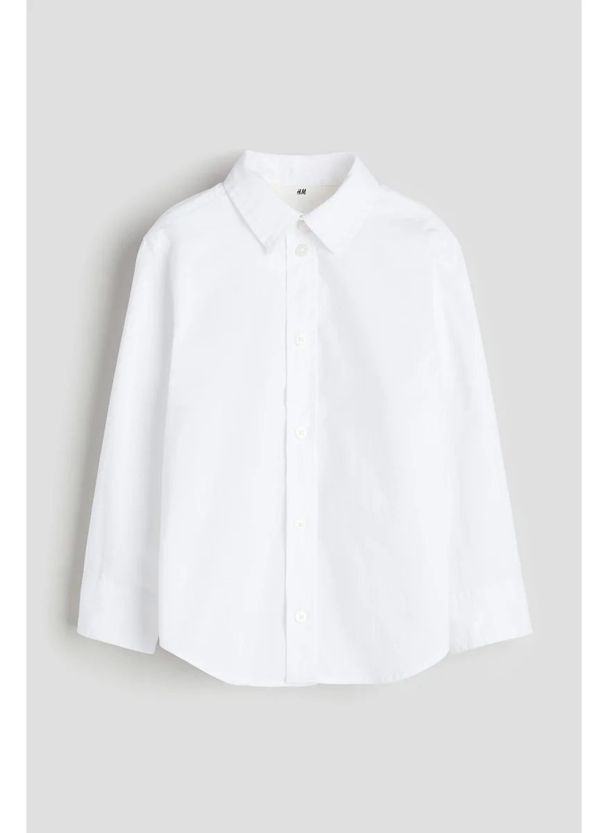 اتش اند ام Long-Sleeved Cotton Shirt