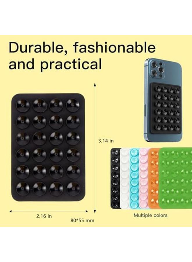 erorex Suction Phone Case Mount 6 Pcs Silicone Anti Slip Hands Free Phone Mobile Accessory Holder Sticky Phone Pad Grip Mount Suction Mirror Car Shower Phone Holder For Selfies And Video Color A  - Image 2