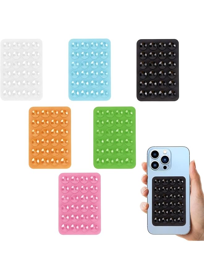 erorex Suction Phone Case Mount 6 Pcs Silicone Anti Slip Hands Free Phone Mobile Accessory Holder Sticky Phone Pad Grip Mount Suction Mirror Car Shower Phone Holder For Selfies And Video Color A  - Image 1