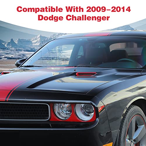 PDKLIN for Challenger Hood Scoop Vent Cover Trim Bezel Red Compatible with Dodge Challenger 2009 2010 2011 2012 2013 2014 Red Exterior Accessories 2pcs - Image 3