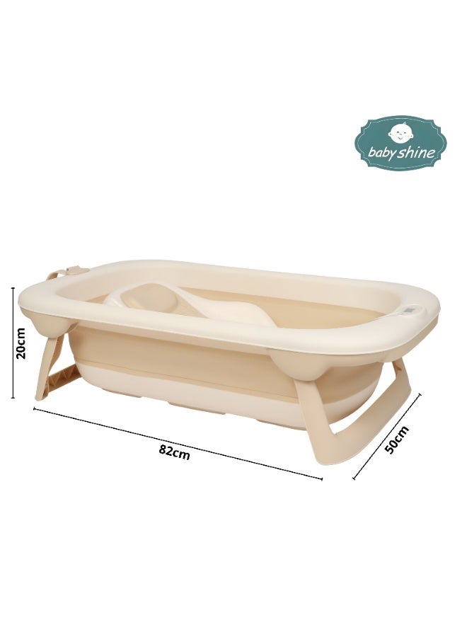 بيبي شاين مروش استحمام للأطفال 5 في 1 قابل للطي بتصميم امن وسهل التخزين لحديثي الولادة مع وجود مقياس لحرارة المياه - Image 1