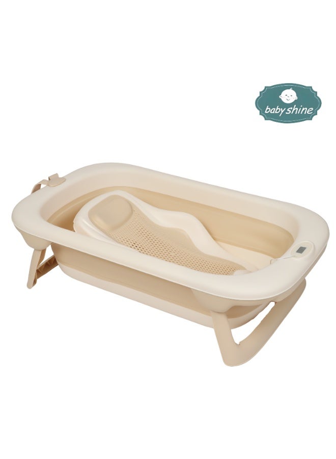 بيبي شاين مروش استحمام للأطفال 5 في 1 قابل للطي بتصميم امن وسهل التخزين لحديثي الولادة مع وجود مقياس لحرارة المياه - Image 4