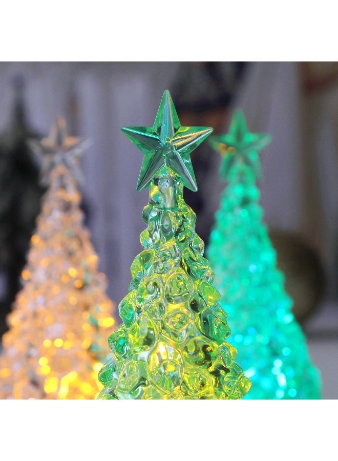 Christmas Tree LED Electronic Light Crystal Color-Changing Seven-Color Luminous Christmas Decoration Creative Holiday Ornament Green Colored Light Style - Image 4