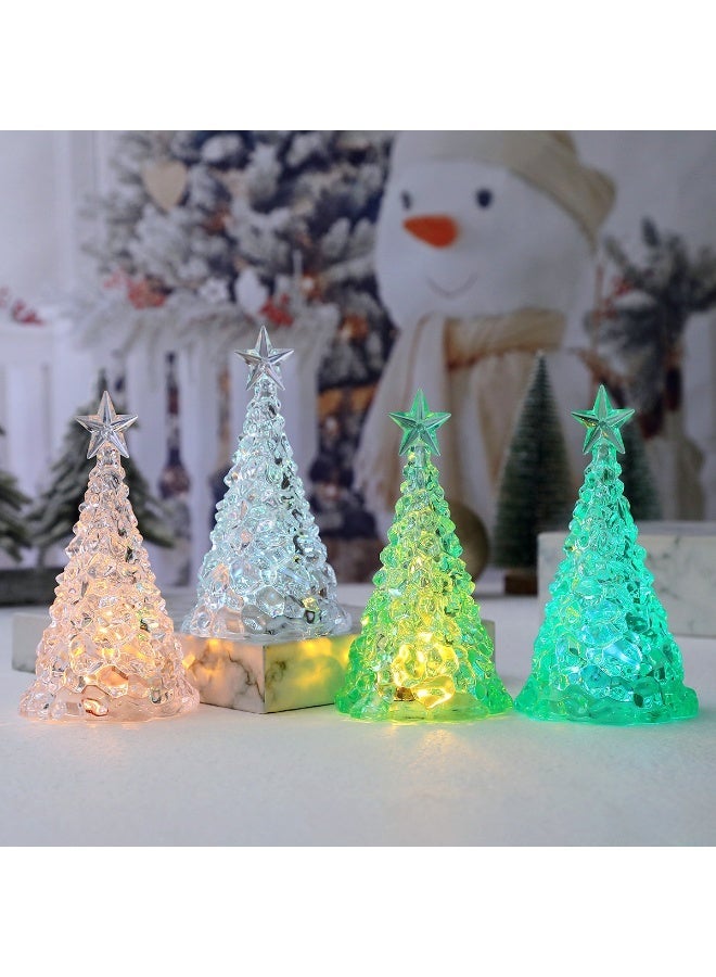 Christmas Tree LED Electronic Light Crystal Color-Changing Seven-Color Luminous Christmas Decoration Creative Holiday Ornament Green Colored Light Style - Image 5