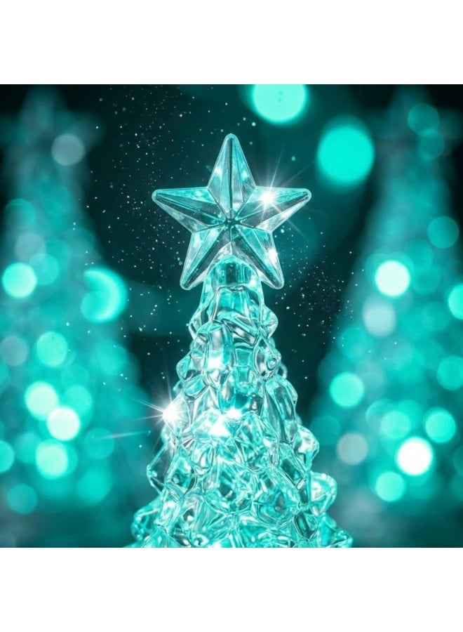 Christmas Tree LED Electronic Light Crystal Color-Changing Seven-Color Luminous Christmas Decoration Creative Holiday Ornament Green Colored Light Style - Image 2
