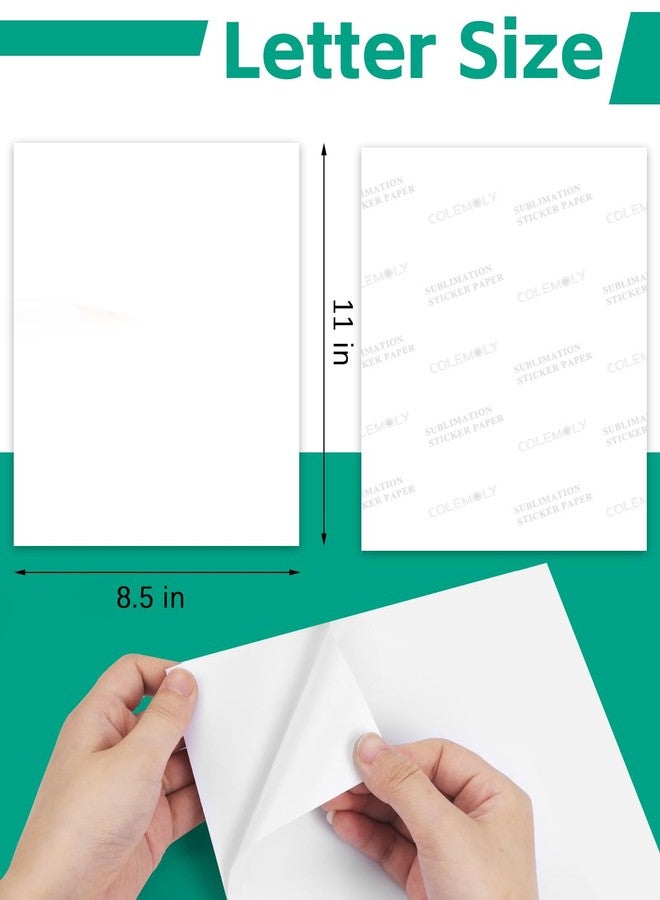 Colemoly Sublimation Sticker Paper-30 Sheets Glossy White Waterproof Stickers for Inkjet Printer 8.5x11 Letter Papers with Sublimation Ink - Image 2