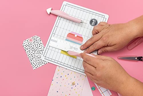 We R Memory Keepers Mini Tool Kit Pink, with Cutting Mat, Ruler, Scissors, Craft Knife, Tweezers, Brad Setter, and Piercing Tool, DIY Craft Projects, Scrapbooking, Journaling, Card Making, and More - Image 5