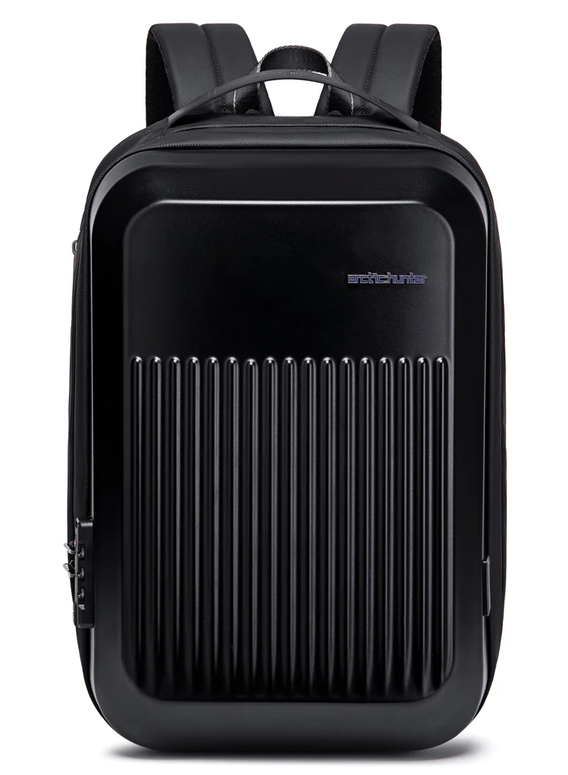 أركتيك هانتر Anti Theft Business Laptop Backpack Waterproof Expandable Hard Shell Backpack with USB Charging Port and TSA Lock for Men and Women B00487 Black
