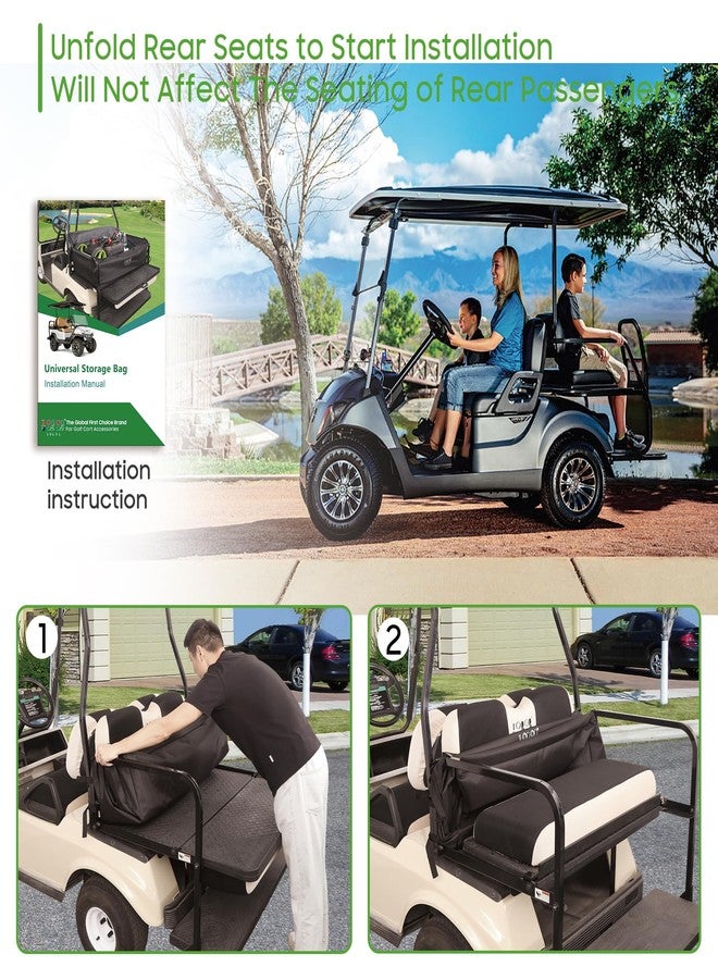 10L0L 4-Passenger Golf Cart Storage Box, 800D PVC Dustproof Rear Bench Bag for Yamaha, EZGO, Club Car, No Drilling Required, Grocery Organizer with Secure Buckles - Image 3