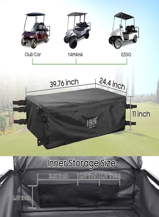 10L0L 4-Passenger Golf Cart Storage Box, 800D PVC Dustproof Rear Bench Bag for Yamaha, EZGO, Club Car, No Drilling Required, Grocery Organizer with Secure Buckles - Image 5