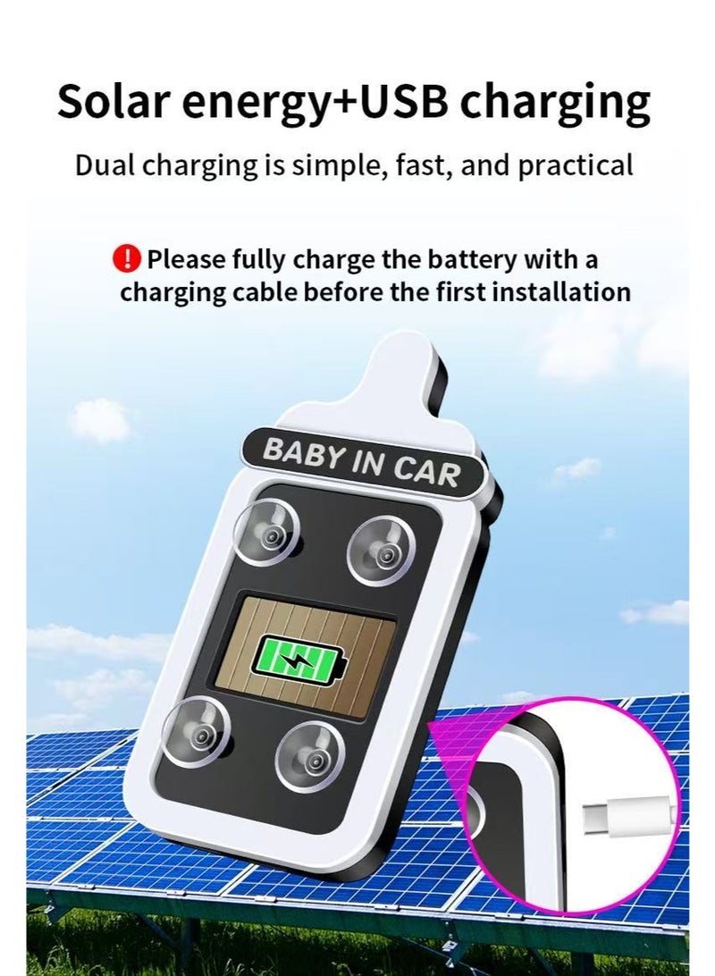 HYH Baby in Car Solar Powered Bottle Shape Car LED Atmosphere Light, Wireless Neon Glow Decorative Lamp, No Wiring Car Triangle Window Safety Warning Light for Baby Safety - Image 3