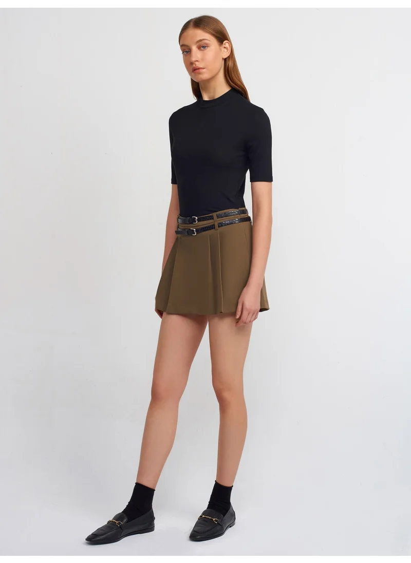 Dilvin 30481 High Collar Tshirt-Black