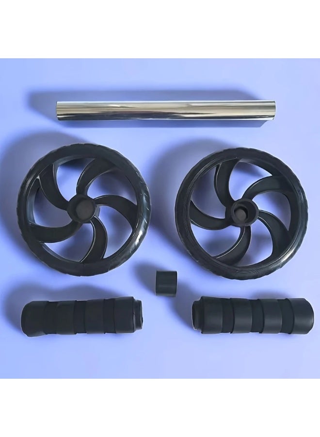 Goolsky Silent Dual-Wheel Ab Roller - PVC & Stainless Steel, Perfect for Core Strength Training & Fitness Enthusiasts, Abdominal Muscle Roller, Exercise Equipment - Image 4