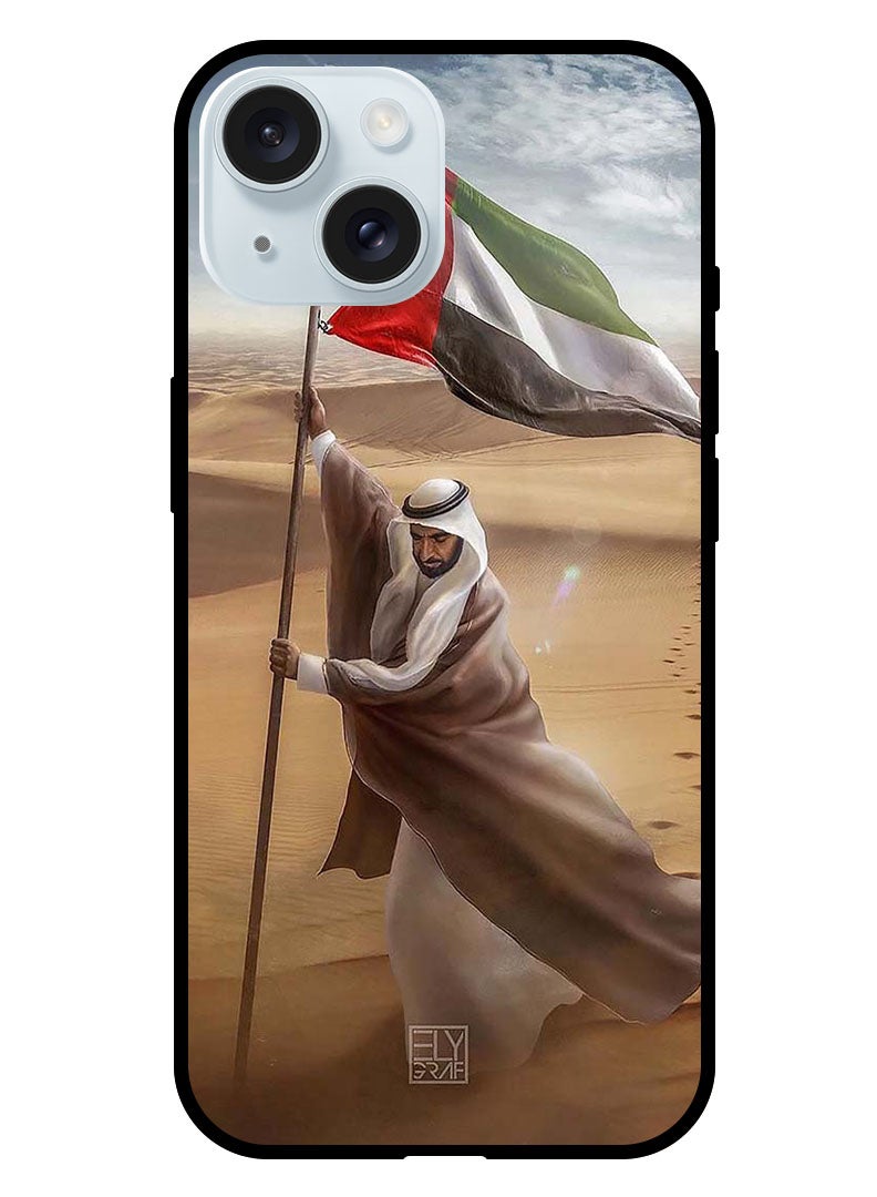 Theodor Protective Case Anti Scratch Shock Proof Bumper Cover For iPhone 15 Sheikh Zayed Flag Desert - Image 1